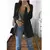 Imagem do Terno casual slim fit feminino com pescoço polo, casaco temperado, moda europeia