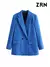 Imagem do Blazer de trespassado chique feminino, casaco vintage, gola entalhada