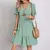 Mini vestido de manga curta feminino, vestido plissado feminino, casual - comprar online