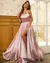 Imagem do Fatapaese vestido de baile elastano cetim com fenda lateral a linha colher estiloso formatura casamento