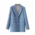 Blazer de trespassado chique feminino, casaco vintage, gola entalhada