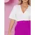 Blusa Cropped Decote V Manga Ampla Elegante na internet