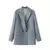 Blazer de trespassado chique feminino, casaco vintage, gola entalhada - Rocha & Lopes