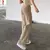Calça jeans coreana ,estilo harajuku, tubo reto marrom - loja online