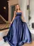 Fatapaese vestido de baile elastano cetim com fenda lateral a linha colher estiloso formatura casamento - Rocha & Lopes