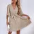 Vestido com decote em v estampado feminino com cinto, solto, confortável, casual - loja online