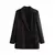 Blazer de trespassado chique feminino, casaco vintage, gola entalhada - Rocha & Lopes