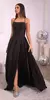 Fatapaese vestido de baile elastano cetim com fenda lateral a linha colher estiloso formatura casamento