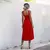 Vestido longo sem costas personalizado para mulheres na internet