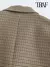 moda feminina duplo breasted xadrez blazer casaco vintage manga longa na internet