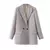 Blazer de trespassado chique feminino, casaco vintage, gola entalhada