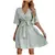 Vestido com decote em v estampado feminino com cinto, solto, confortável, casual na internet