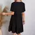 Mini vestido de manga curta feminino, vestido plissado feminino, casual na internet