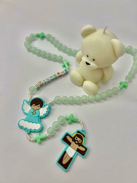 VELA URSO COM TERÇO PERSONALIZADO - comprar online