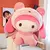 Grande Sanrio My Melody Transformou em um travesseiro de panda recheado com bone