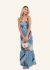 Vestido Estampa Delft Pattern - Sawary Fashion