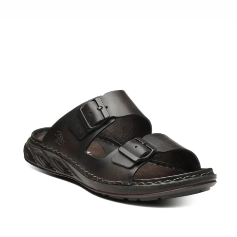 Chinelo Pegada Masculino em Couro Brown