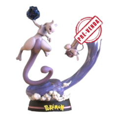 Estátua Mewtwo vs Mew em Impressão 3D, Pintura à Mão, 20cm de Altura (Pré-Venda)