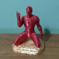 Estátua "Eu Sou o Homem de Ferro" em Impressão 3D, Vermelho e Ouro, 10cm de Altura na internet