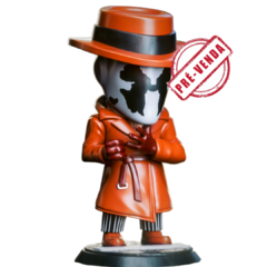 Estátua do Rorschach Chibi em Impressão 3D, Pintura à Mão, 17cm de Altura (Pré-Venda)