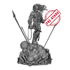 Estátua do Lobo em Impressão 3D, Pintura à Mão, 28cm de Altura (Pré-Venda)