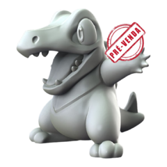 Estátua do Totodile em Impressão 3D, Pintura à Mão, 7cm de Altura (Pré-Venda)