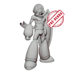 Protoman em Impressão 3D, Pintura à Mão, 15cm de Altura (Pré-Venda)