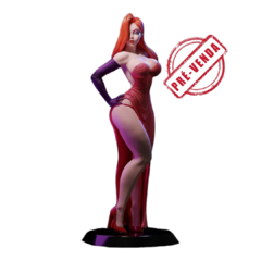 Jessica Rabbit em Impressão 3D, Pintura à Mão, 27cm de Altura (Pré-Venda)