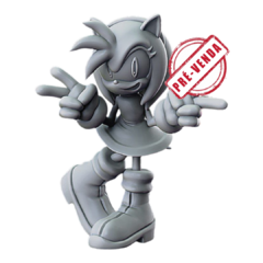Amy Rose em Impressão 3D, Pintura à Mão, 14cm de Altura (Pré-Venda)