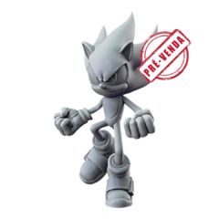 Super Sonic em Impressão 3D, Pintura à Mão, 18cm de Altura (Pré-Venda)