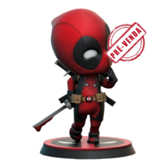 Deadpool Chibi em Impressão 3D, Pintura à Mão, 20cm de Altura (Pré-Venda)