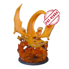 Charizard em Impressão 3D, Pintura à Mão, 9cm de Altura (Pré-Venda)