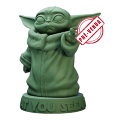 Grogu em Impressão 3D, Pintura à Mão, 9cm de Altura (Pré-Venda)