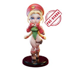 Cammy Chibi em Impressão 3D, Pintura à Mão, 30cm de Altura (Pré-Venda)