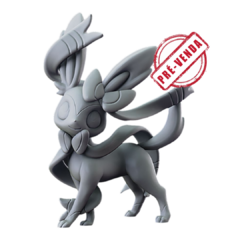Sylveon em Impressão 3D, Pintura à Mão, 7cm de Altura (Pré-Venda)