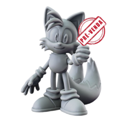 Tails em Impressão 3D, Pintura à Mão, 13cm de Altura (Pré-Venda)
