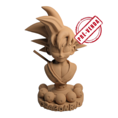 Busto Kid Goku em Impressão 3D, Pintura à Mão, 12cm de Altura (Pré-Venda)