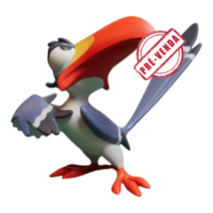 Zazu em Impressão 3D, Pintura à Mão, 11cm de Altura (Pré-Venda)