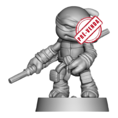 Donatello Chibi Impressão 3D, Pintura à Mão, 6cm de Altura (Pré-Venda)