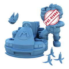 Mario - De Volta Para o Futuro Impressão 3D, Pintura à Mão, 14cm de Altura (Pré-Venda)