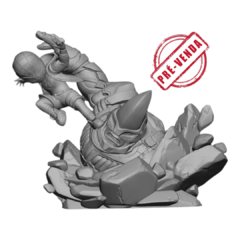 Miles Morales vs Rhino Chibi Impressão 3D, Pintura à Mão, 13cm de Altura (Pré-Venda)