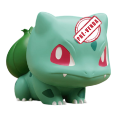Bulbasaur Chibi Impressão 3D, Pintura à Mão, 7cm de Altura (Pré-Venda)