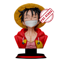 Busto Luffy Impressão 3D, Pintura à Mão, 12cm de Altura (Pré-Venda)