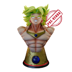 Busto Broly Impressão 3D, Pintura à Mão, 12cm de Altura (Pré-Venda)