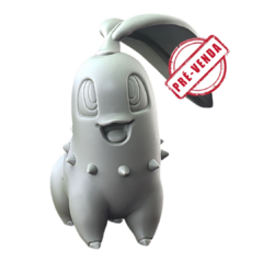 Chikorita Impressão 3D, Pintura à Mão, 10cm de Altura (Pré-Venda)