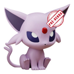 Espeon Chibi Impressão 3D, Pintura à Mão, 9cm de Altura (Pré-Venda)