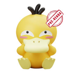 Psyduck Chibi - Impressão 3D, Pintura à Mão, 11cm de Altura (Pré-Venda)