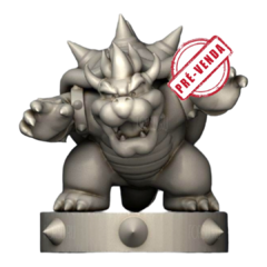 Estátua do Bowser em Impressão 3D, Pintura à Mão, 20cm de Altura (Pré-Venda)