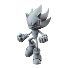 Super Sonic em Impressão 3D, Pintura à Mão, 18cm de Altura (Pré-Venda) - comprar online