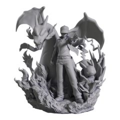 Red, Charizard e Pikachu em Impressão 3D, Pintura à Mão, 18cm de Altura (Pré-Venda) - comprar online